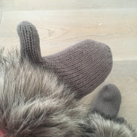 Faux Fur Mittens - Picture 2 of 4